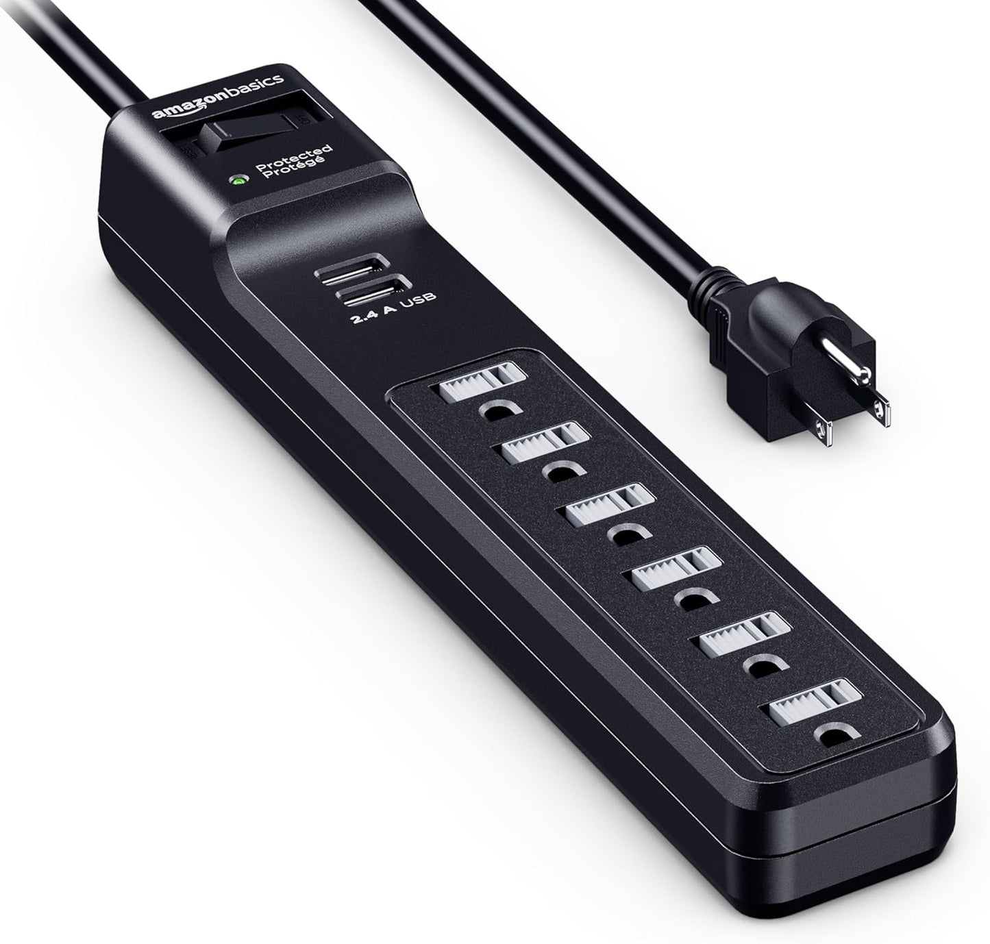 Basics 6-Outlet Surge Protector with USB - Ultimate Power & Safety