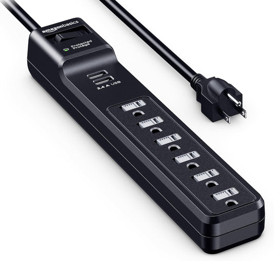 Basics 6-Outlet Surge Protector with USB - Ultimate Power & Safety