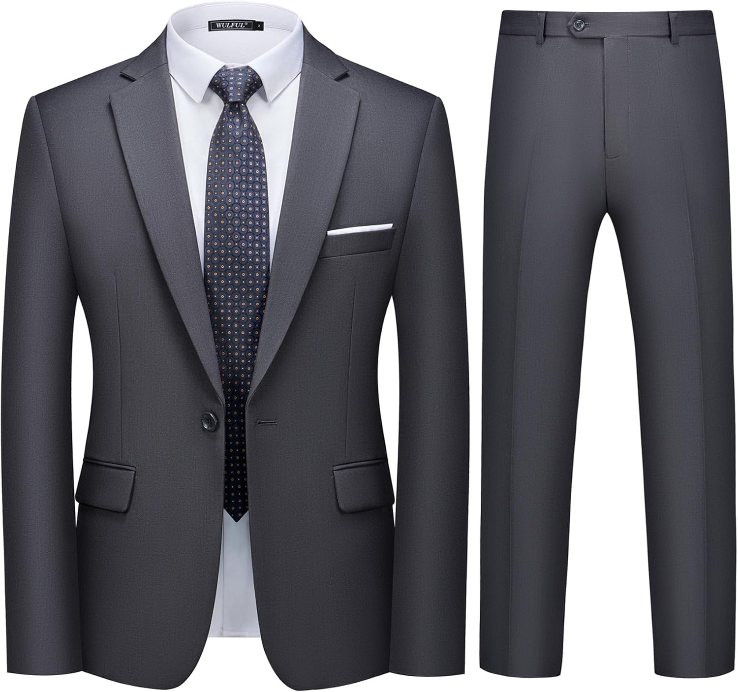 WULFUL Men's Slim Fit Suit Set for Weddings and Business Events