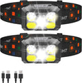 Headlamp Rechargeable LED 2-Pack - 1200 Lumens, Motion Sensor