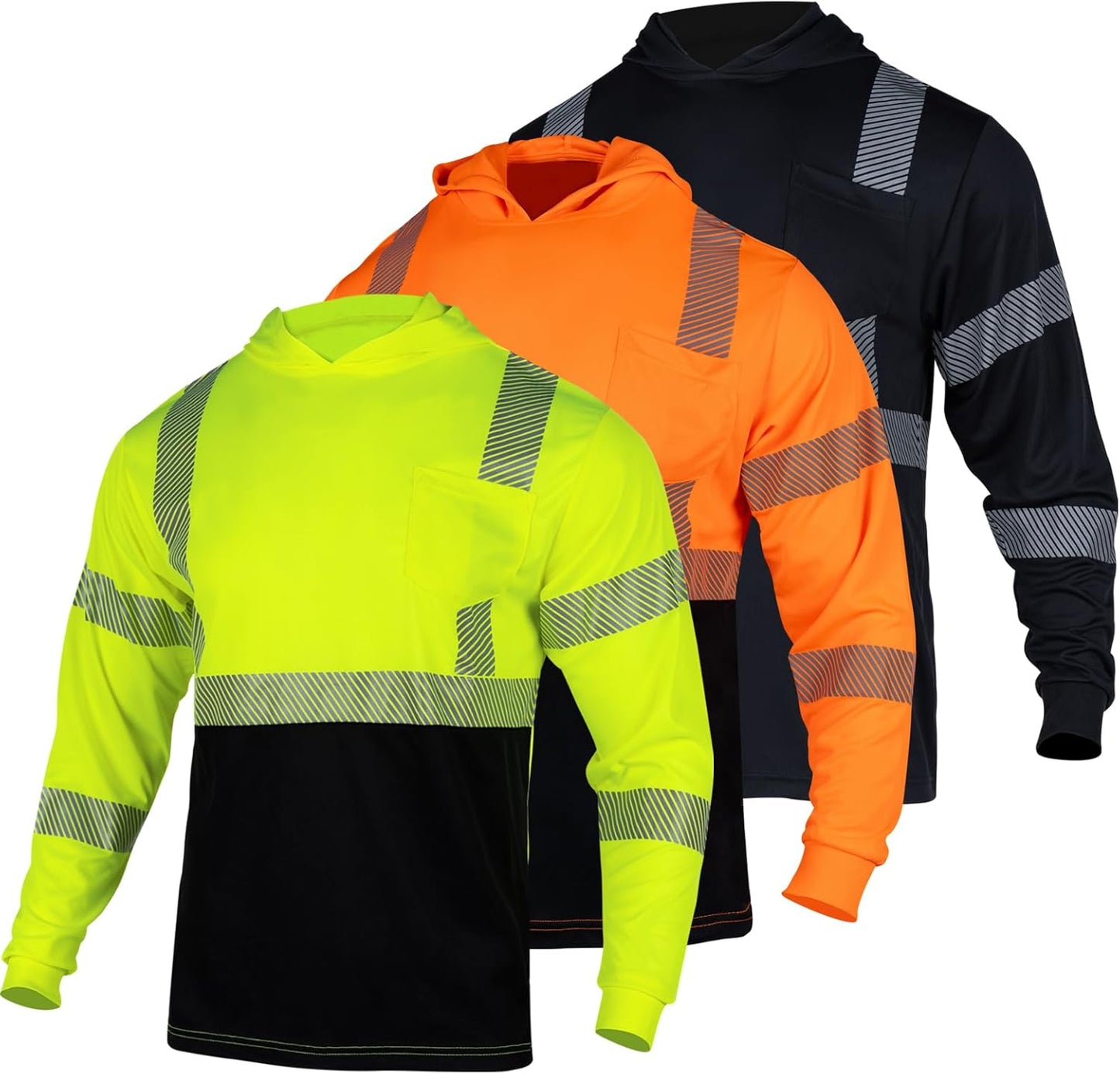 FONIRRA Hi Vis Shirts for Men Safety Reflective Long Sleeve Work