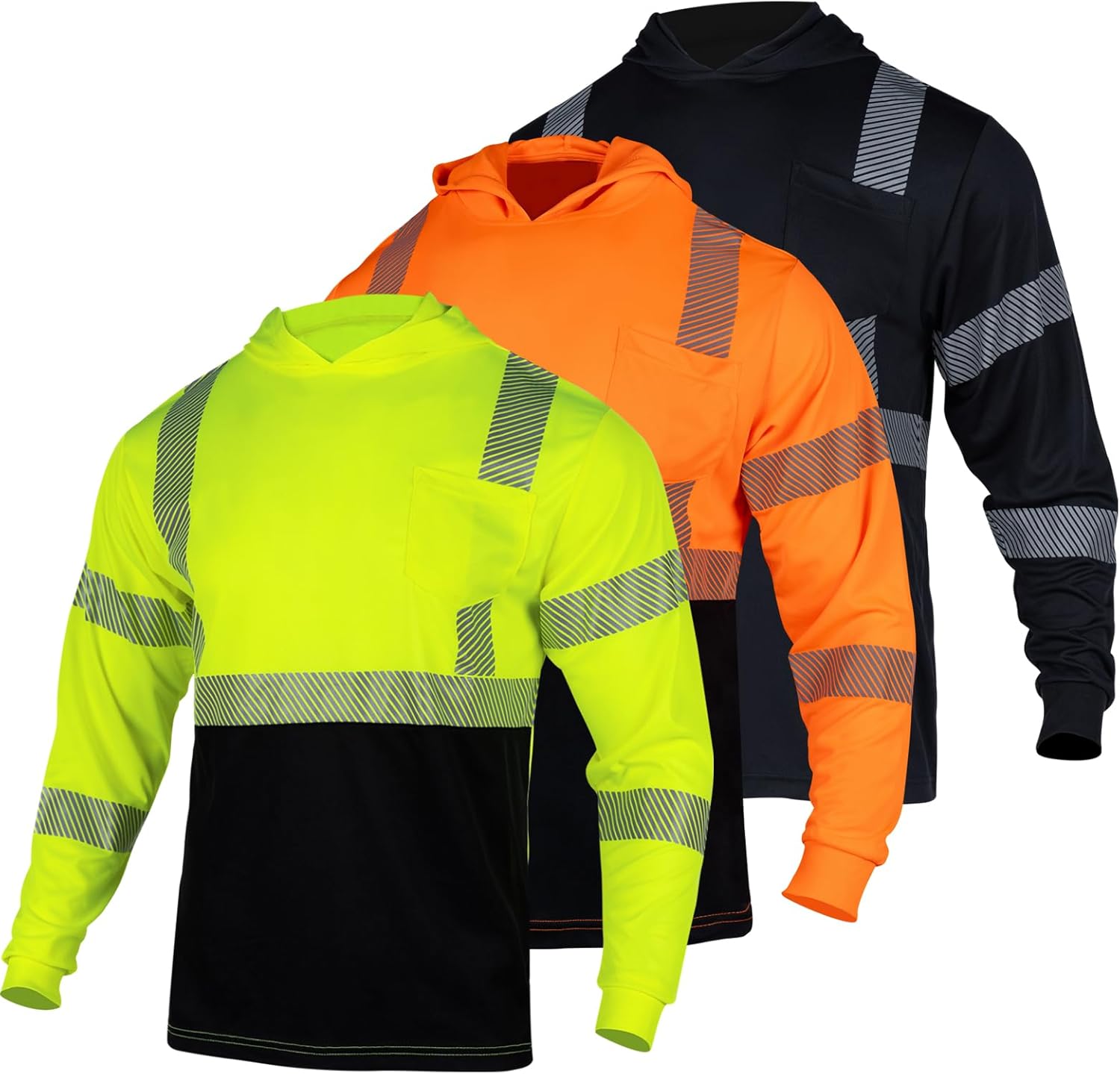 FONIRRA Hi Vis Shirts for Men Safety Reflective Long Sleeve Work