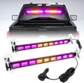 BooYu Upgraded Purple/Amber 4-Color Strobe Light Bar - Funeral Escort