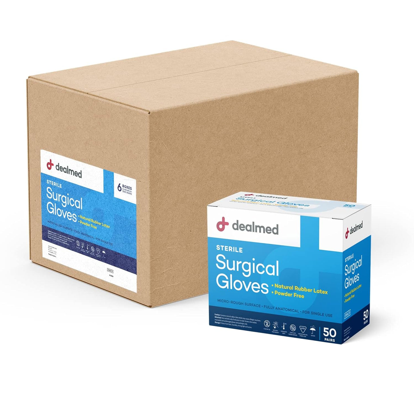 Dealmed Disposable Latex Gloves for Medical Use - 50 Pairs