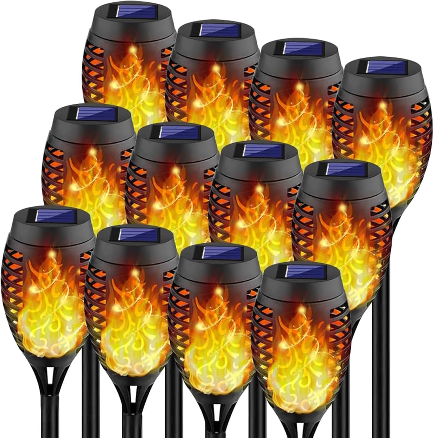 Swingers Solar Torch Lights Outdoor with Flickering Flame Effect