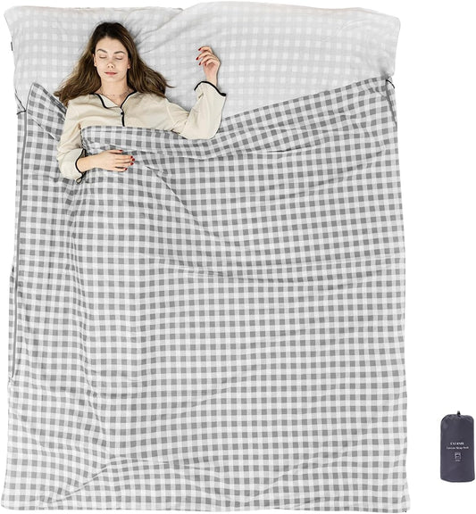 100% Cotton Sleeping Bag Liner for Travel & Camping Comfort