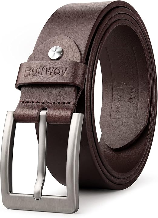 Buffway Minimalist 1.5 in Full Grain Leather Belts for Men