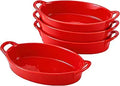 Bruntmor 8 in x 5 in Oval Ceramic Deep Dish Pie Pan Set of 4 - Bright