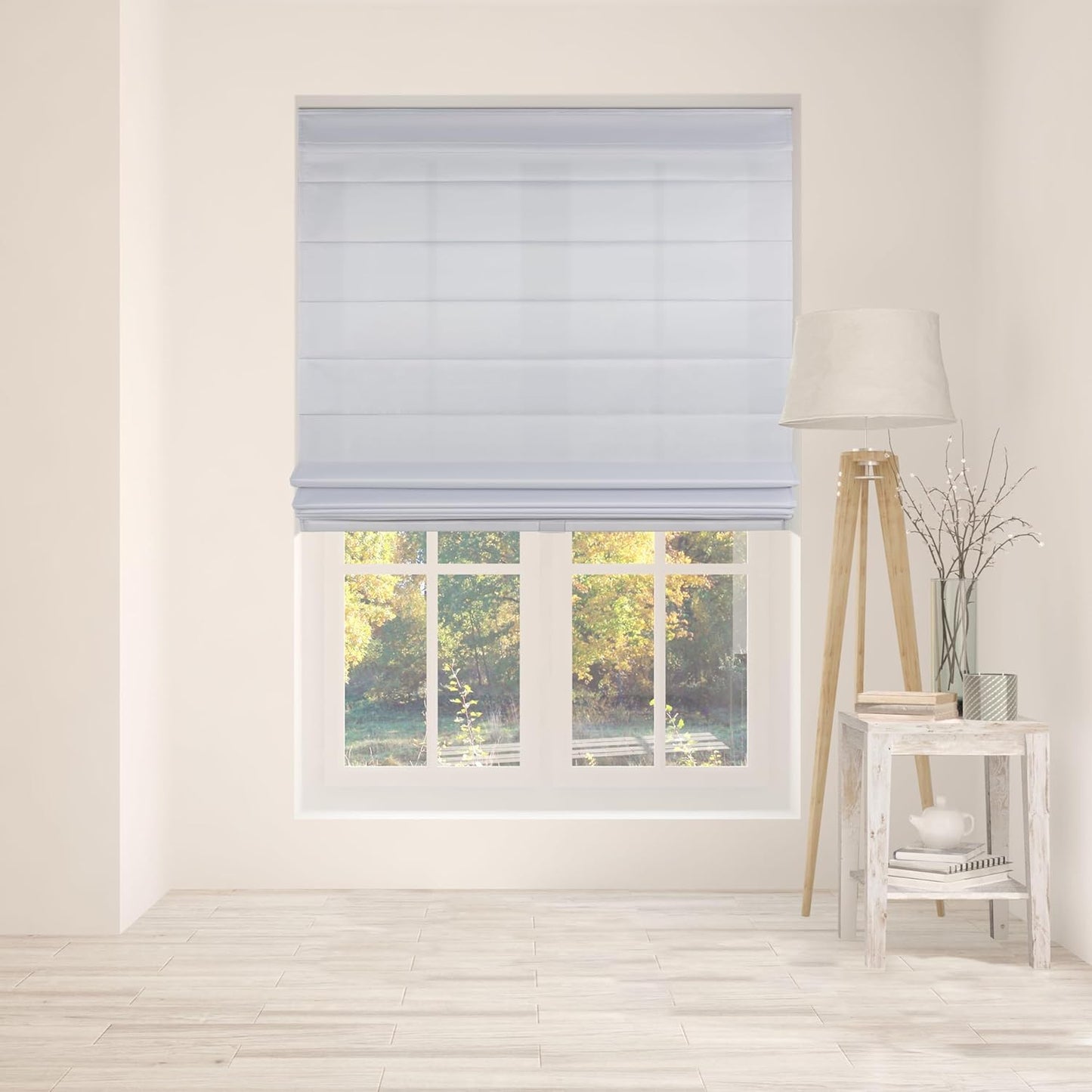 Cordless Fabric Roman Shades Light Filtering Window Blinds
