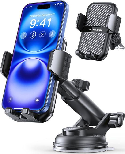 3-in-1 Car Phone Holder - Strongest Suction & Stable Clamp Arm - ACMEZING!