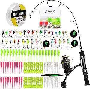 Dovesun Fishing Kit for Ice Fishing Jigs and Lures - 116pcs Set