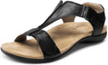 DREAM PAIRS Womens Sandals Arch Support T-Strap Orthopedic Flat