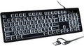 Large Print White Illuminated LED Backlit Keyboard for Mac - Full Size