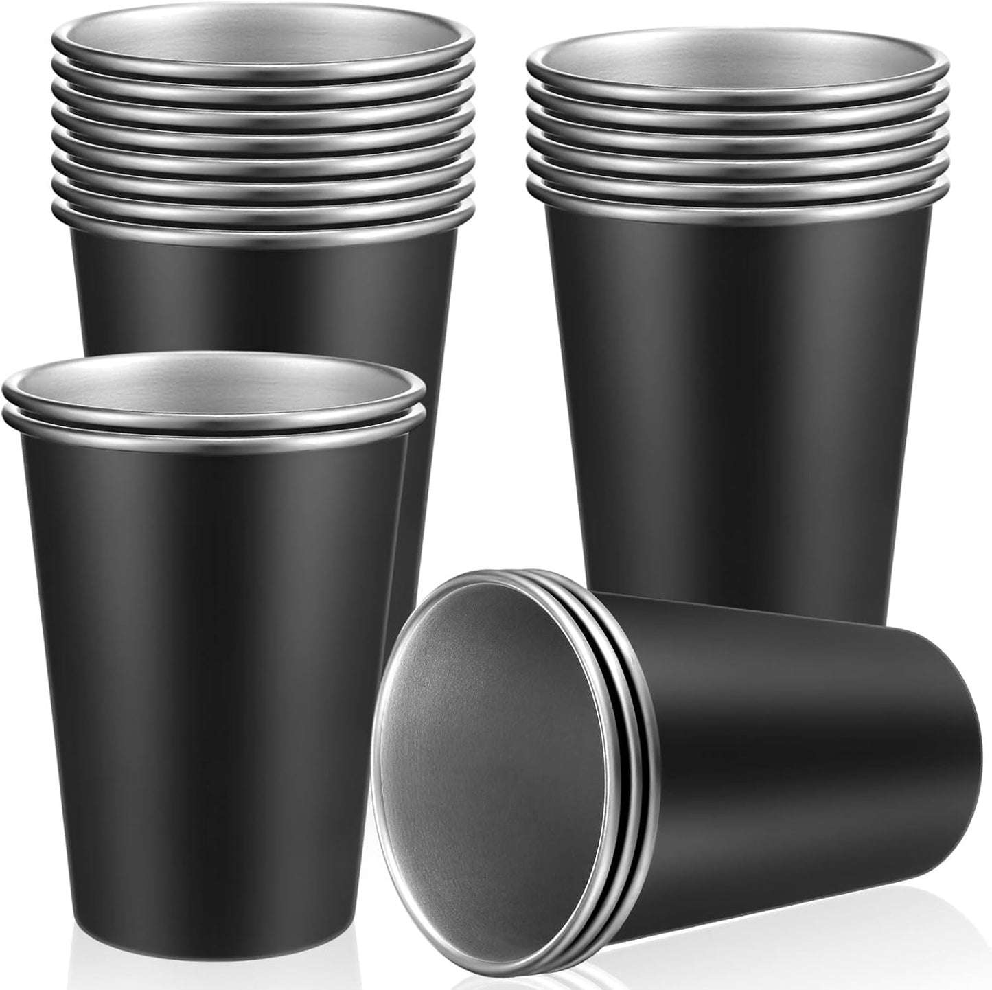 Stainless Steel Pint Cups 20 Pack Unbreakable Drinking Tumblers