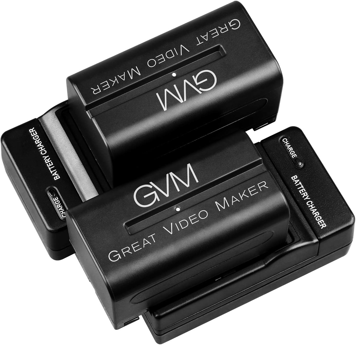 GVM 2 Pack NP-F750/770 Battery and Charger for Sony Cameras