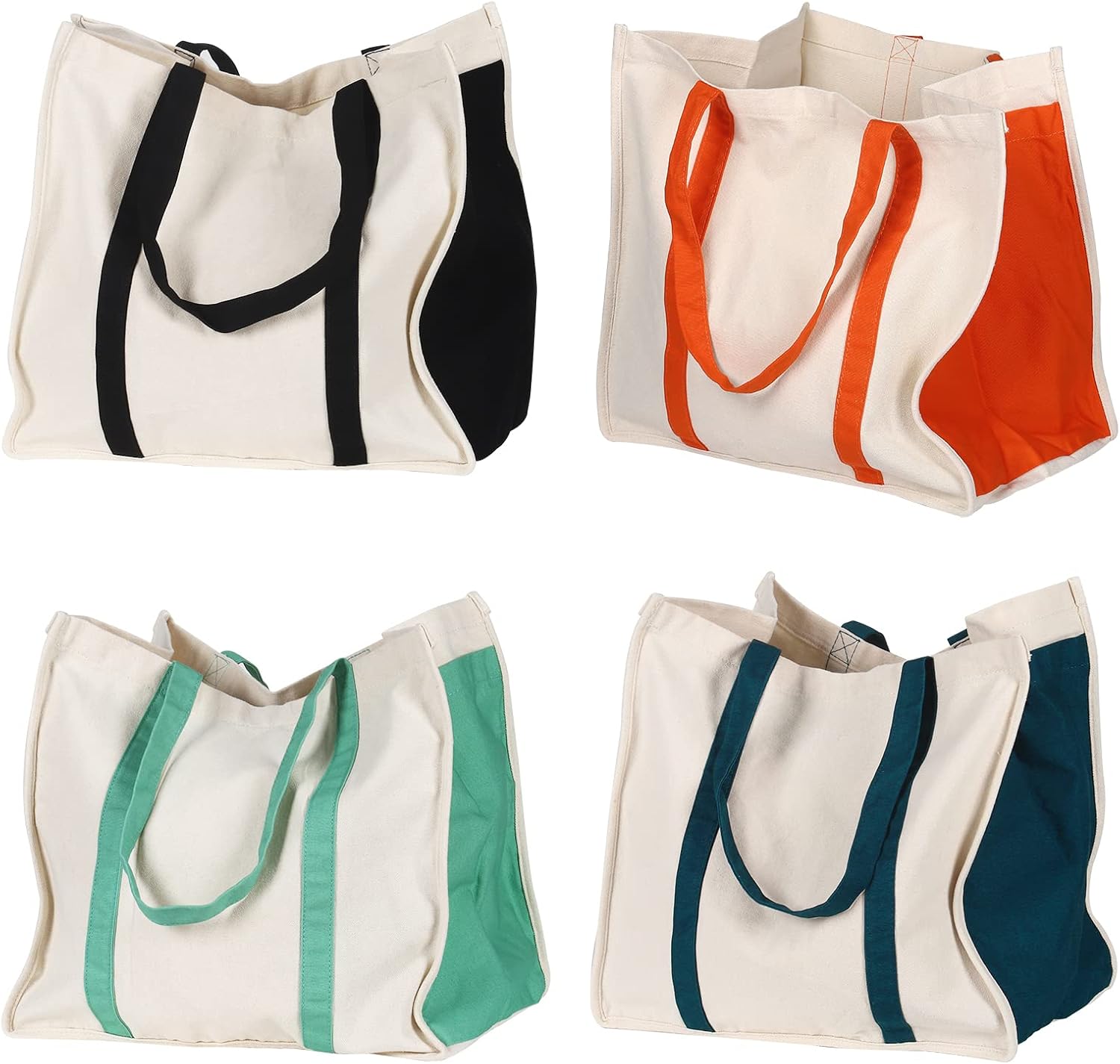 Anleo Heavy Duty Reusable Cotton Canvas Grocery Tote Bags