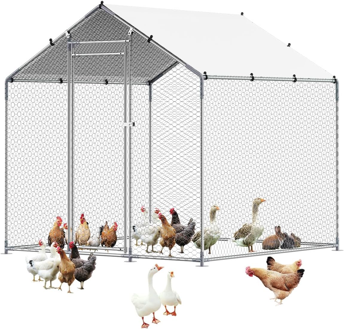 VEVOR Metal Chicken Coop for Secure Poultry in Your Yard