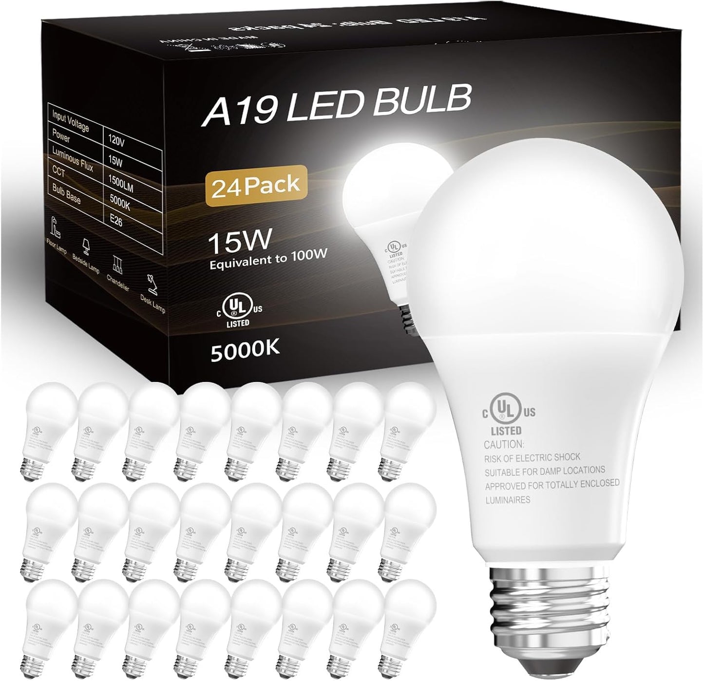 Brighten Your Space with 24 Pack LED Bulbs Daylight White 5000K