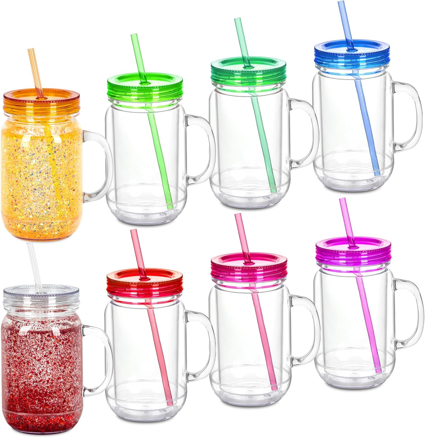 20 Oz Acrylic Snow Globe Tumbler with Handle for DIY Fun