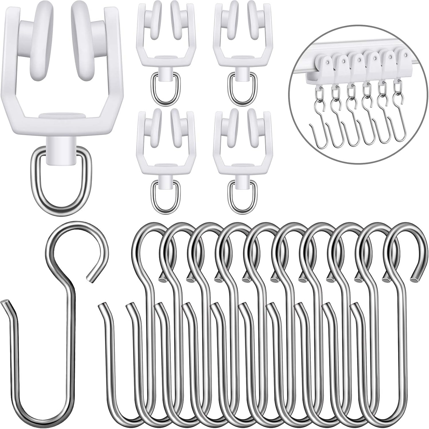 Jetec 120 pc Curtain Track Set for Smooth Gliding