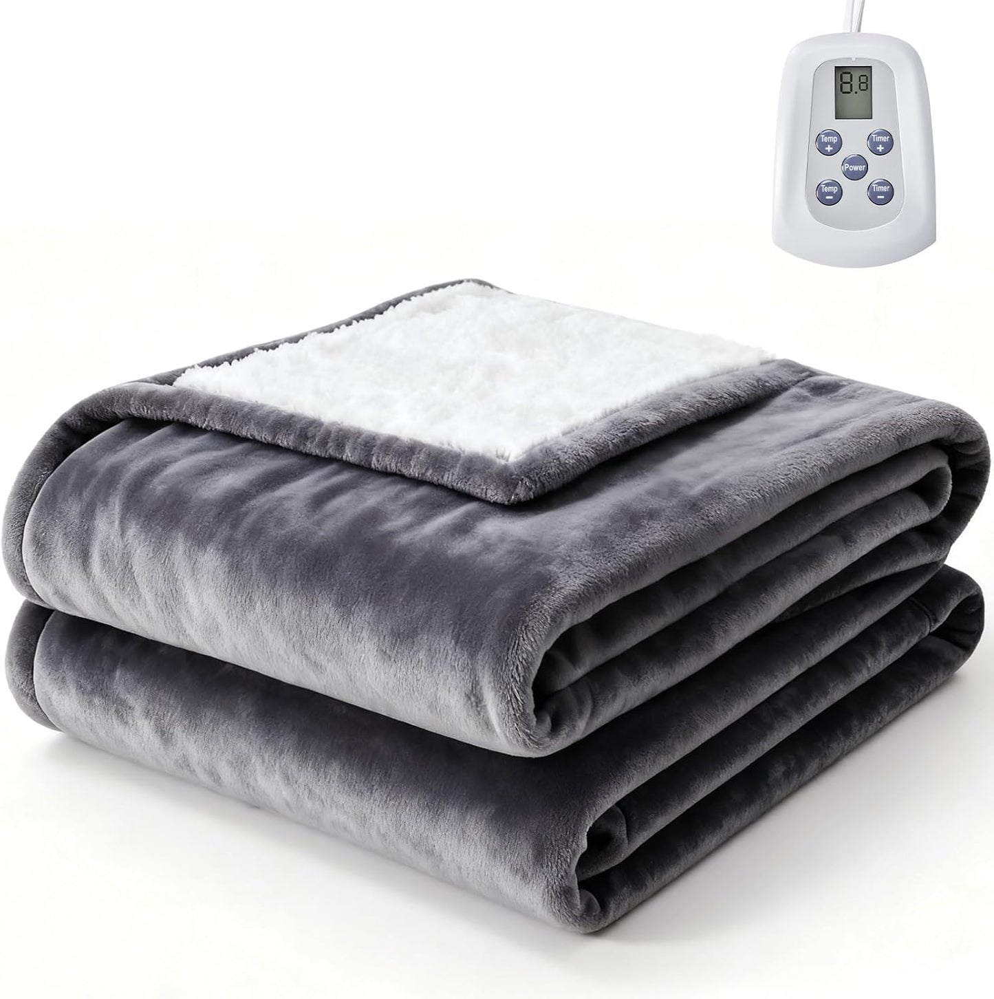 Sweetcrispy Heated Blanket Twin Size with 10 Heat Levels and Auto-Off