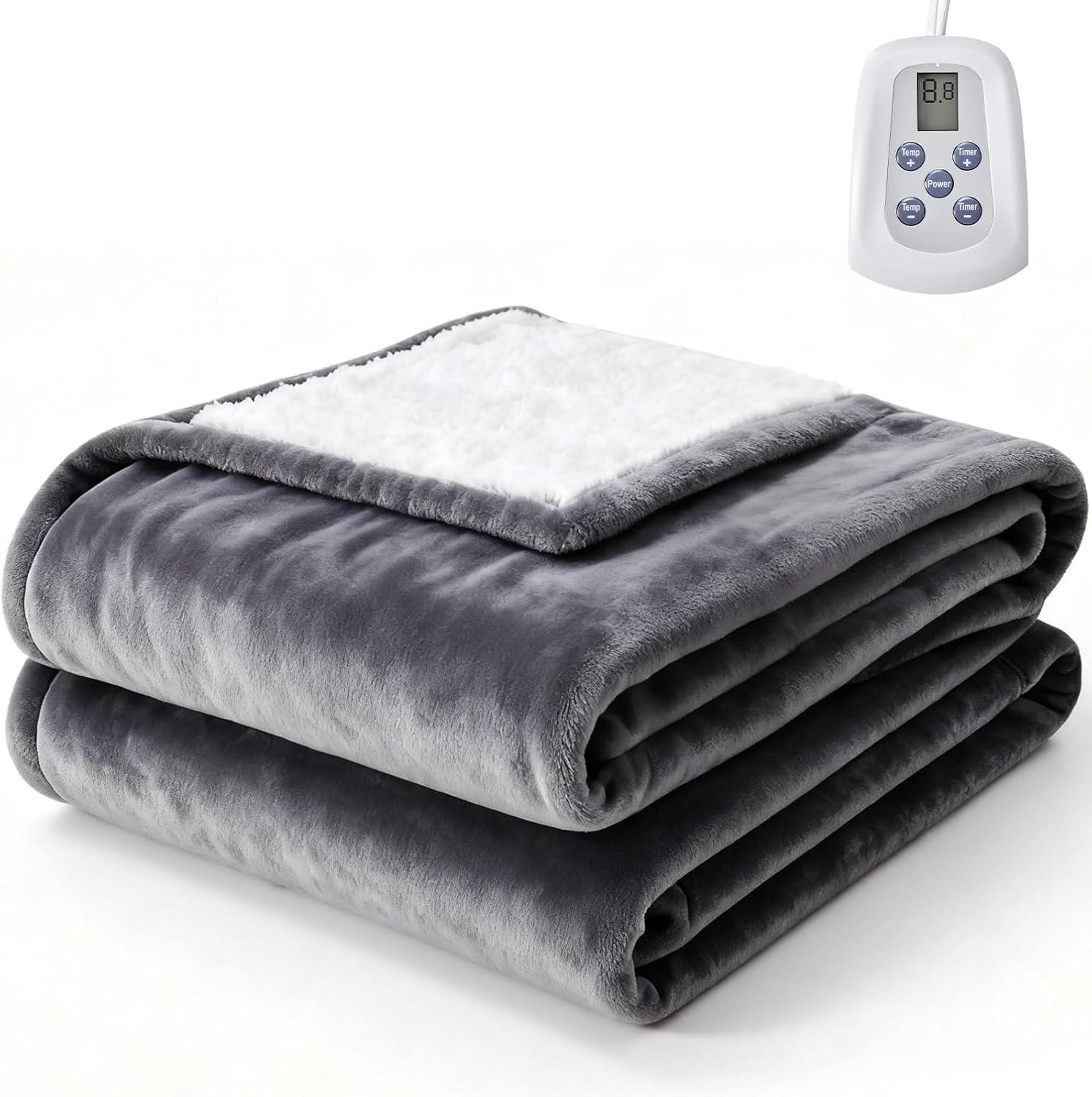 Sweetcrispy Heated Blanket Twin Size with 10 Heat Levels and Auto-Off