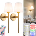 Battery Operated Wall Sconces Set Of 2 - Rechargeable RGB Battery