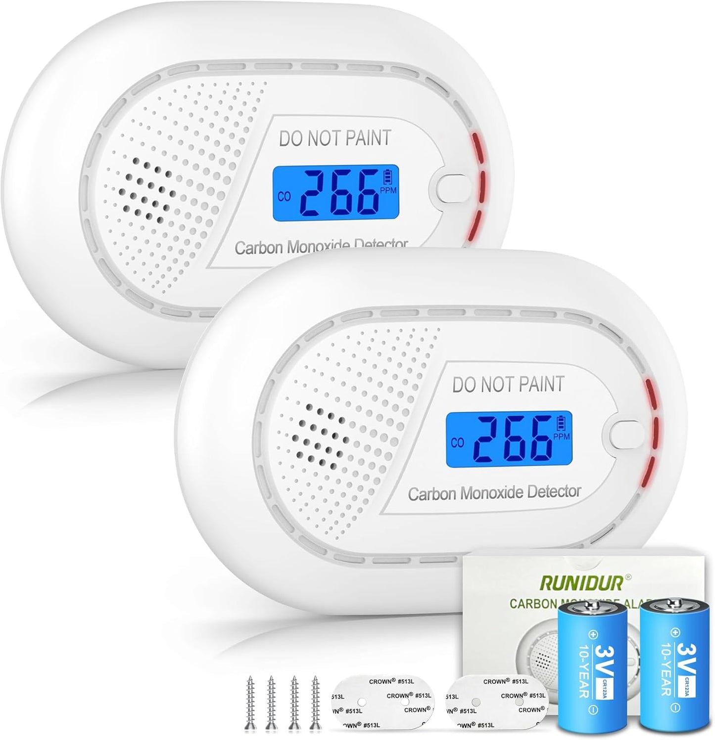 Portable Carbon Monoxide Alarm with 10-Year Battery Life