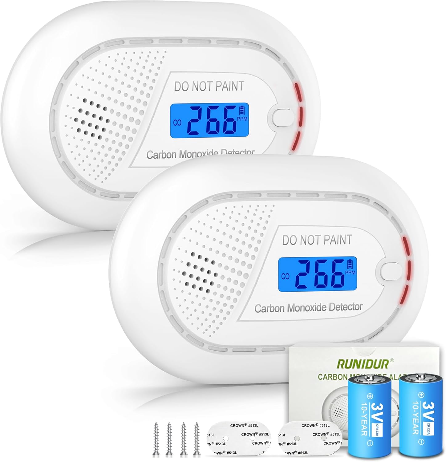 Portable Carbon Monoxide Alarm with 10-Year Battery Life