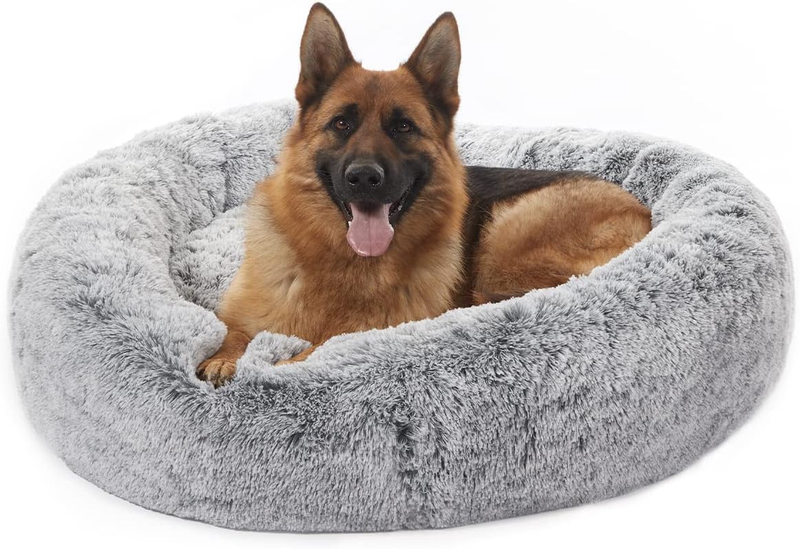 Calming Donut Dog Bed for Extra Large Dogs - 45 Inch Plush
