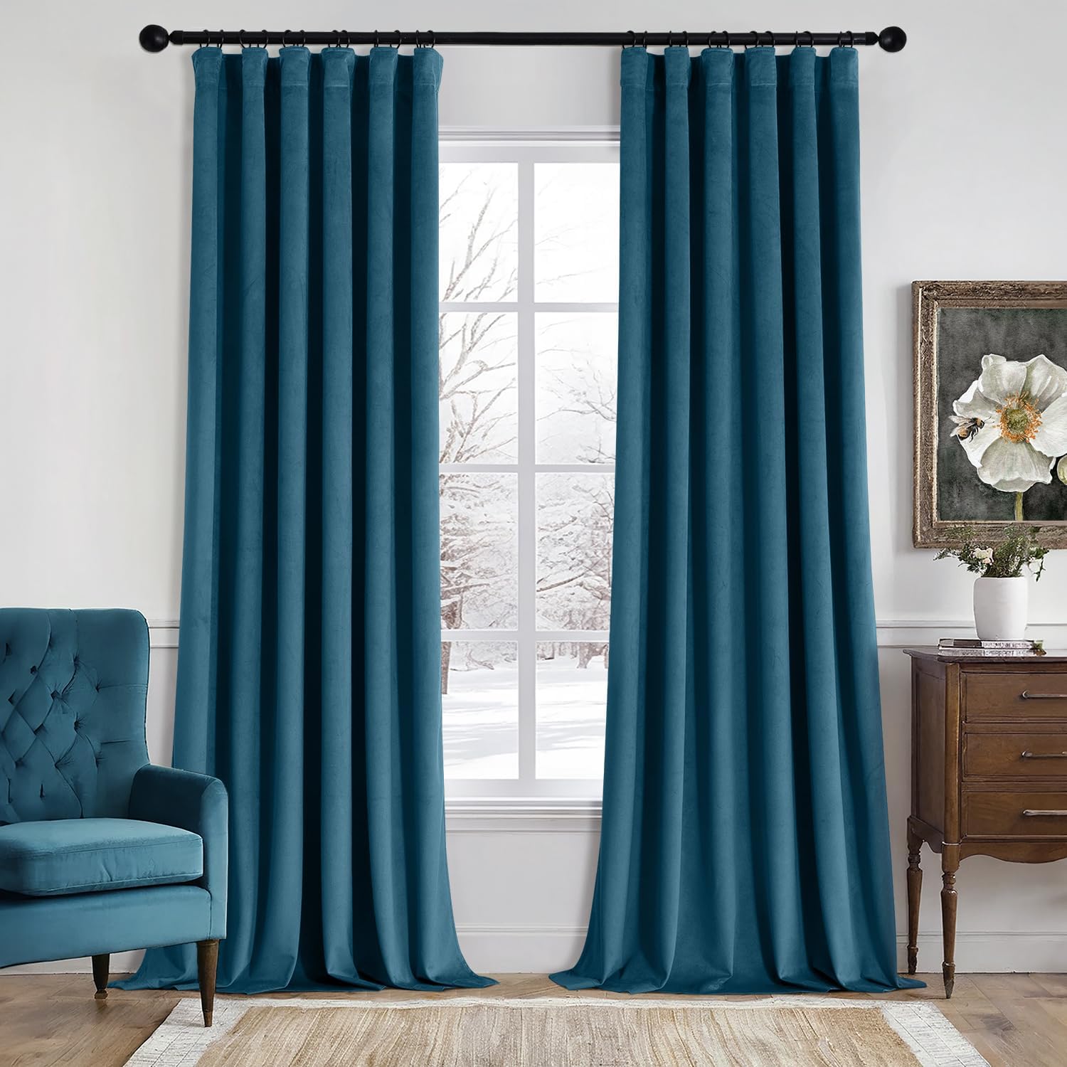 MIULEE Velvet Curtains 84 Inches Long for Elegant Living Room