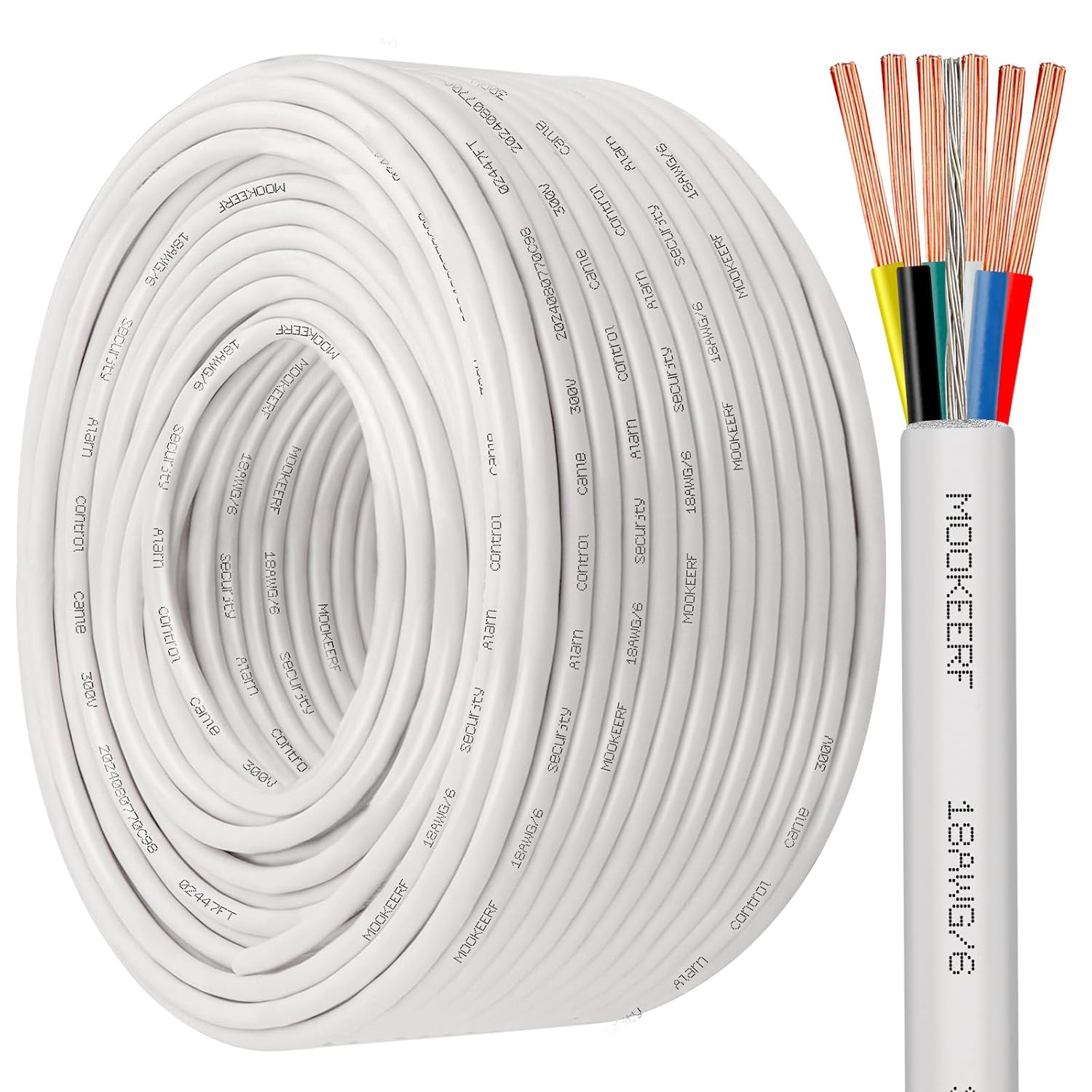 18AWG 6 Conductor Shielded Plenum Cable for Security Systems