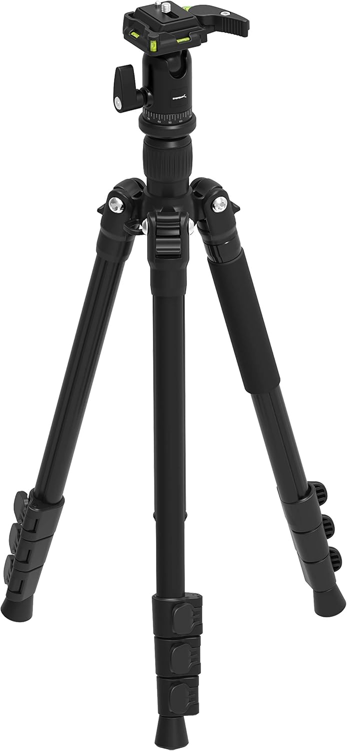 Sabrent 56 Inch Aluminum Tripod with 360 Degree Motion Mount