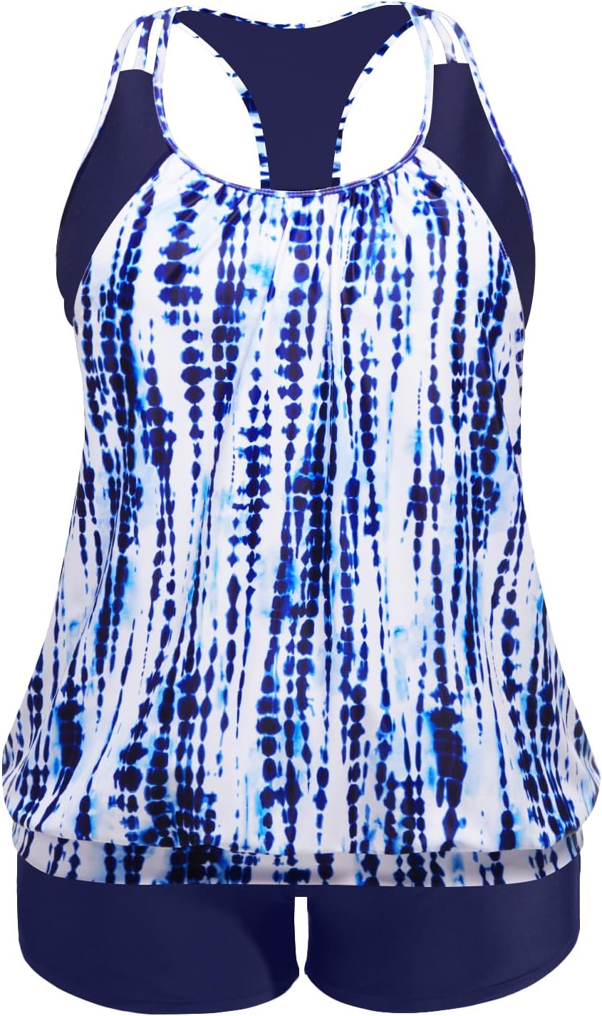 Holipick Plus Size Tankini Swimsuit for Women with Tummy Control