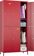6 Doors Metal Locker Employee with Business Card Holder - Ventilated