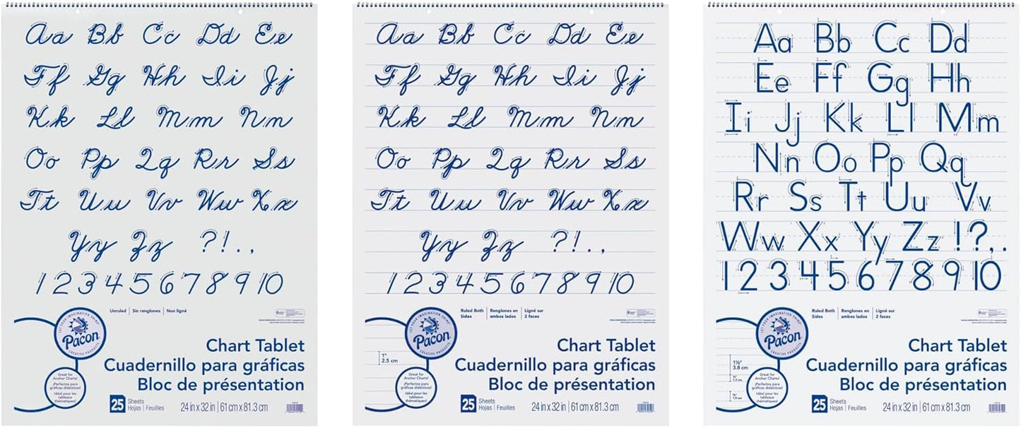 School Smart Pacon Chart Tablet Assortment for Classroom Use