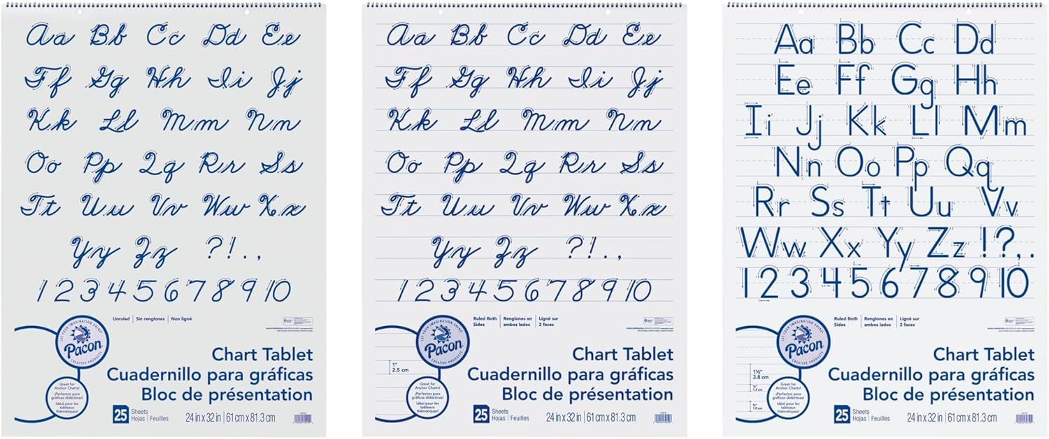 School Smart Pacon Chart Tablet Assortment for Classroom Use