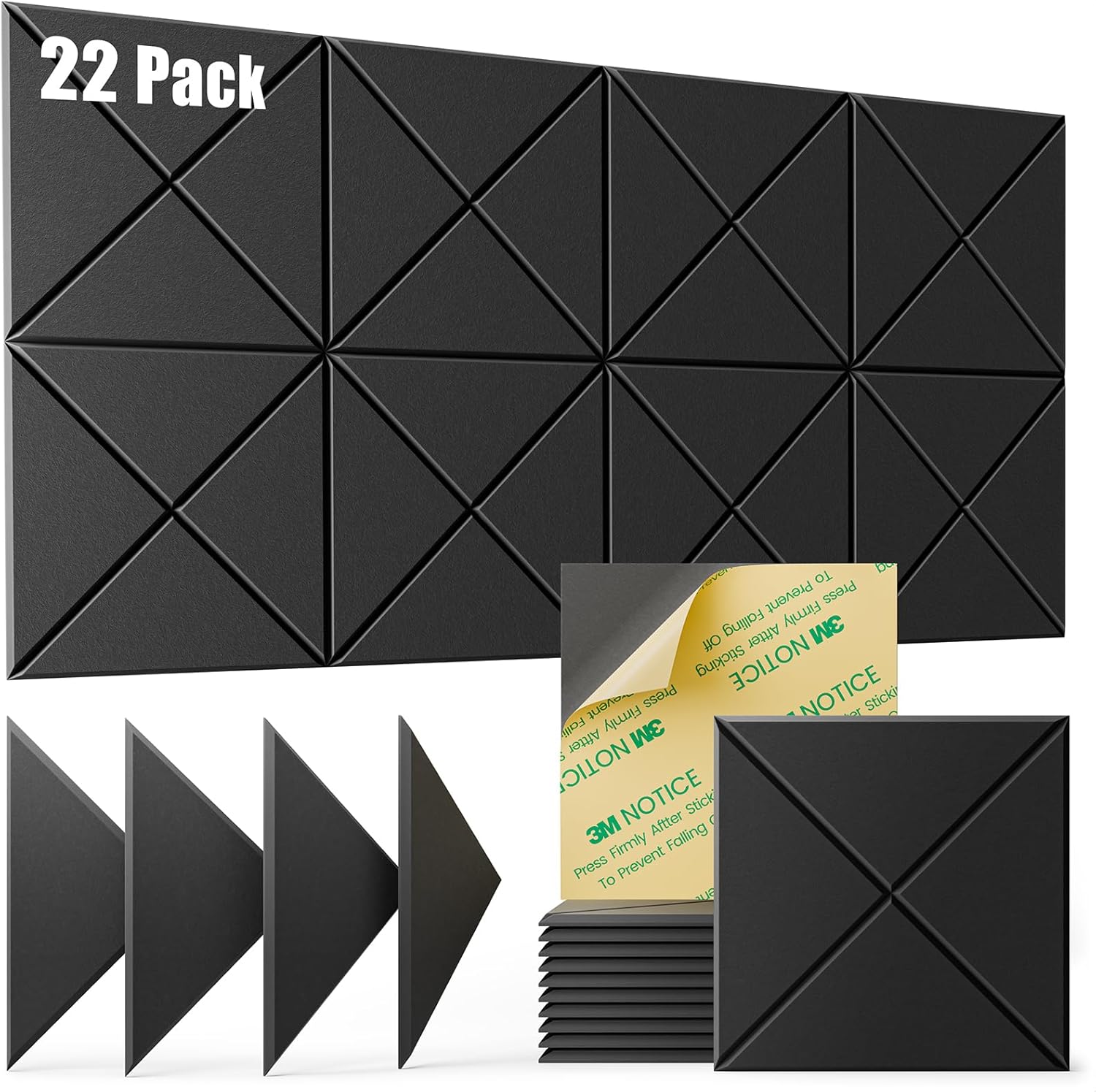 22 Pack Acoustic Panels Self-Adhesive for Soundproofing Needs