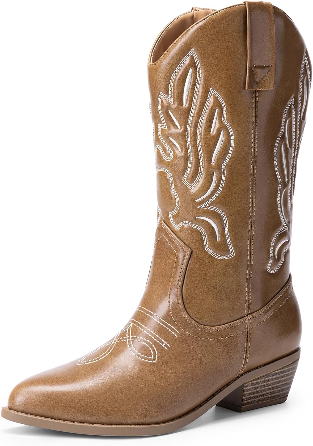 DREAM PAIRS Women's Cowboy Boots with Embroidery and Comfort