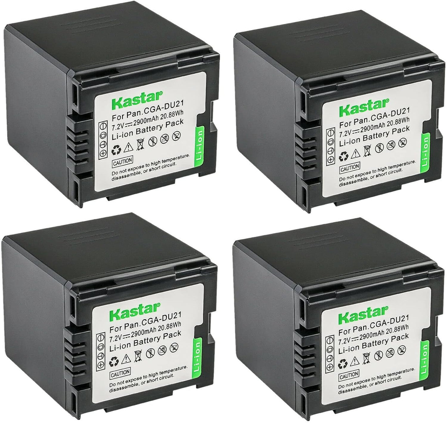 Kastar 4-Pack CGA-DU21 Battery Replacement for Panasonic Cameras