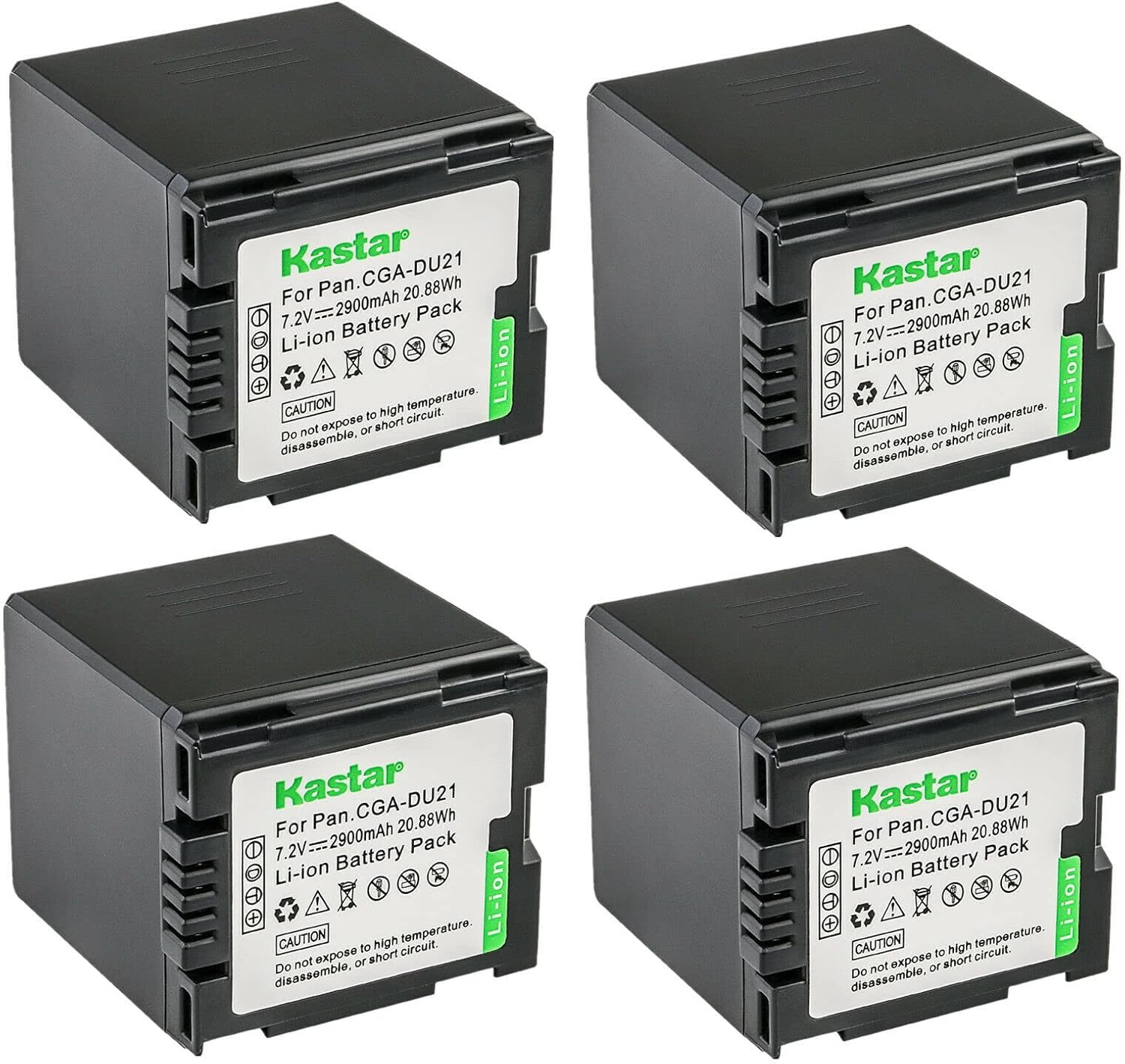 Kastar 4-Pack CGA-DU21 Battery Replacement for Panasonic Cameras