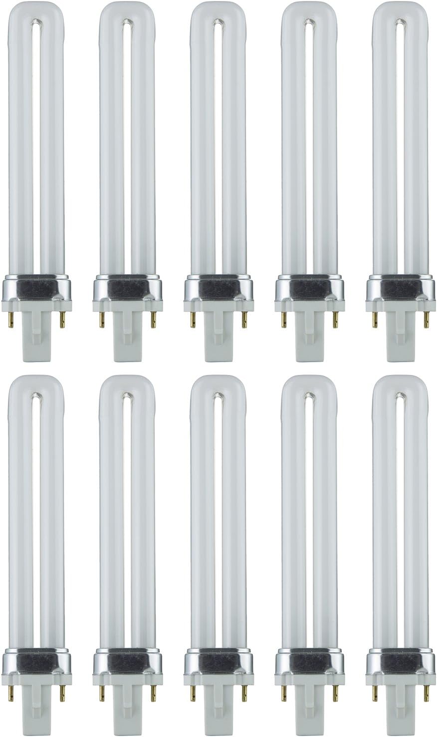 Sunlite 2-Pin Fluorescent 9W 4100K Cool White Light Bulbs