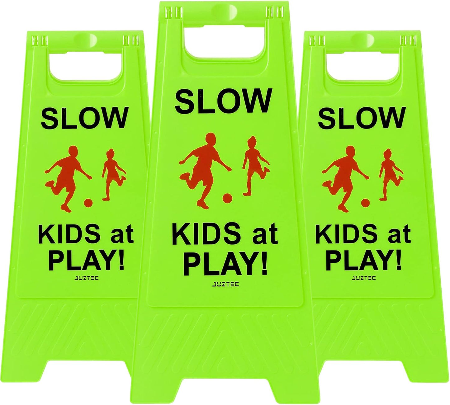 Slow Children Playing Sign for Street Safety - 3 Pack Caution Signs