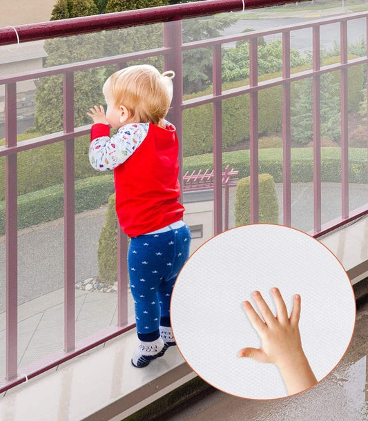 Durable Banister Guard for Baby Safety - Easy Install, 10ft White Net