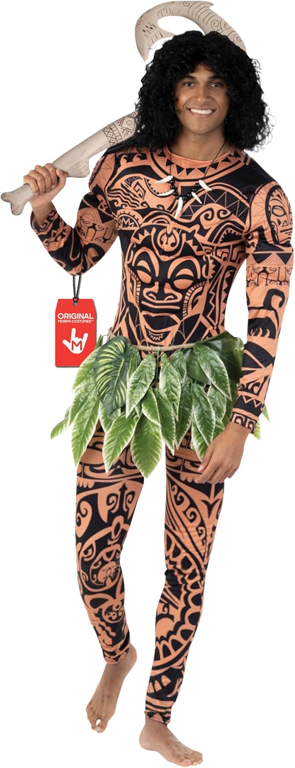 Maui Costume for Men - Hawaiian Tattoo Fancy Dress Outfit