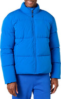 Mens Mock Neck Heavyweight Puffer Coat - Warm, Water-Resistant waist