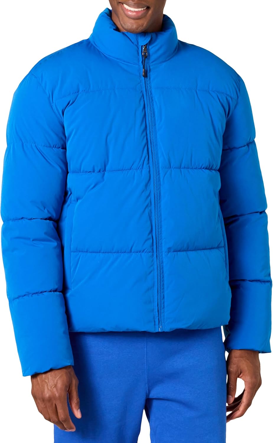 Mens Mock Neck Heavyweight Puffer Coat for Cold Weather