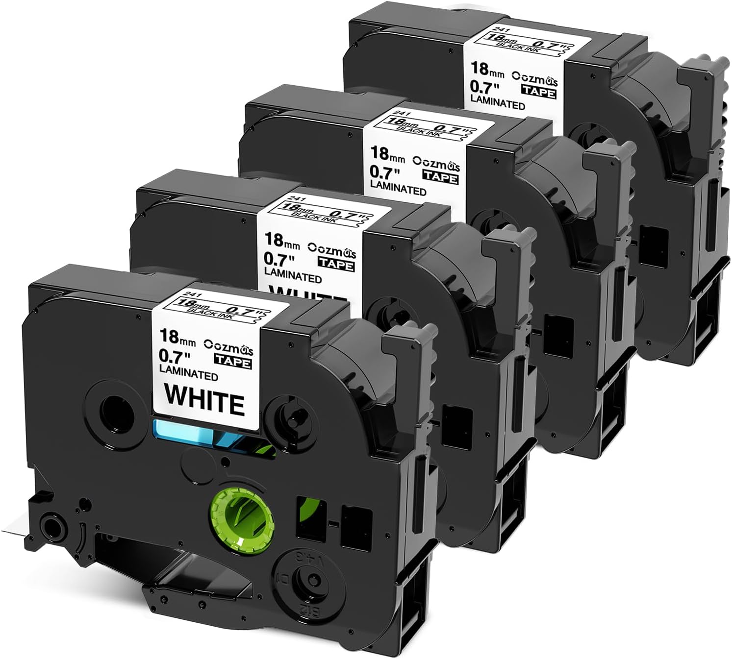 Upgrade Your Label Maker with Oozmas TZe-241 White Tape - 4PK