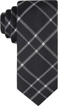Mens Black Solid and Pattern Necktie by Calvin Klein - Classic Silk