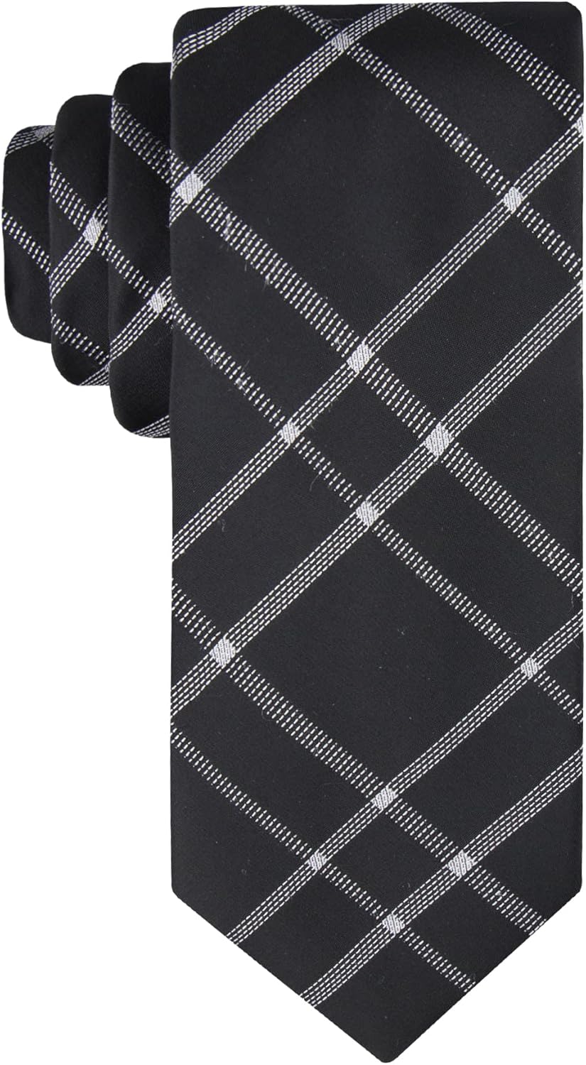 Calvin Klein Mens Black Solid and Pattern Neckties for Formal Wear
